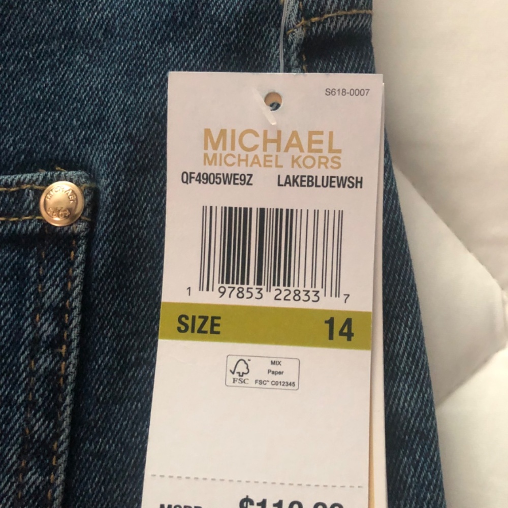 NWT Michael Kors Selma Wide Leg High Waist Size 14 Jeans - Picture 3 of 11